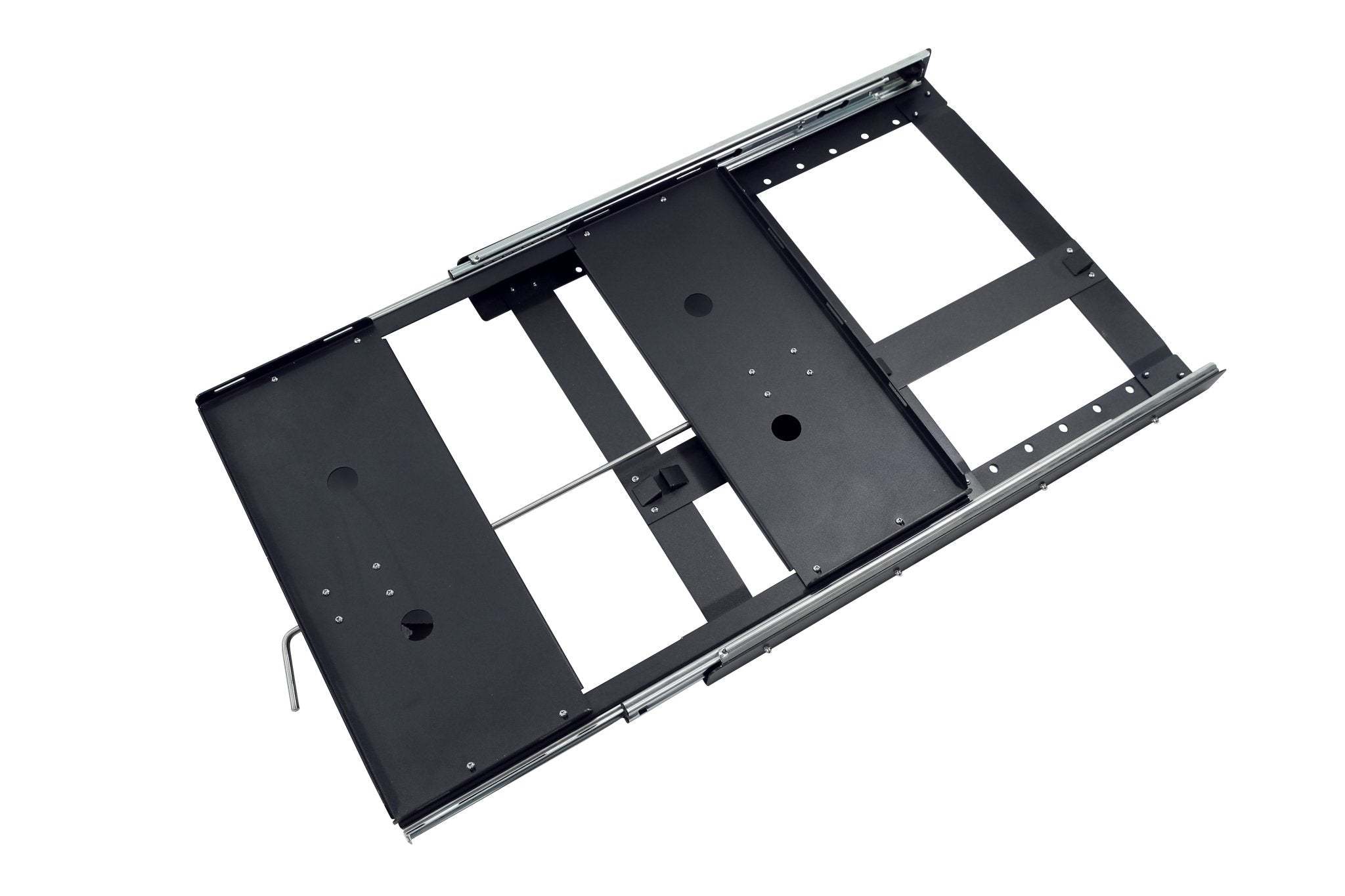 Car Fridge/Freezer Slide, Powder Coated, High Strength Bearing Drawer extends 100% from Base, 2 Straps included, Max Weight 125kg