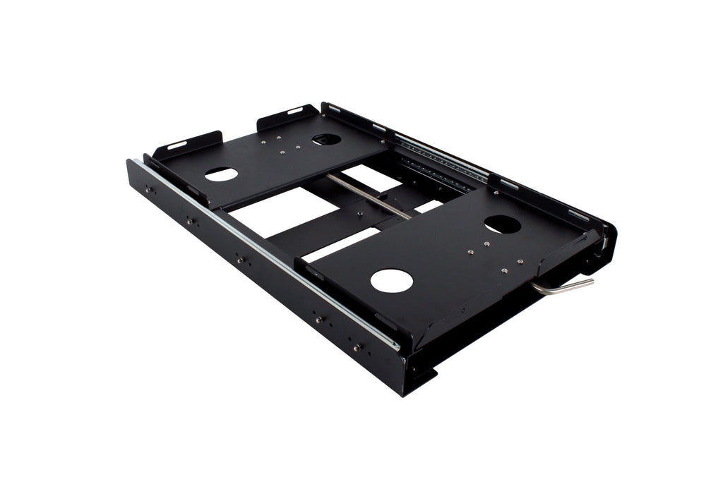 Car Fridge/Freezer Slide, Powder Coated, High Strength Bearing Drawer extends 100% from Base, 2 Straps included, Max Weight 125kg