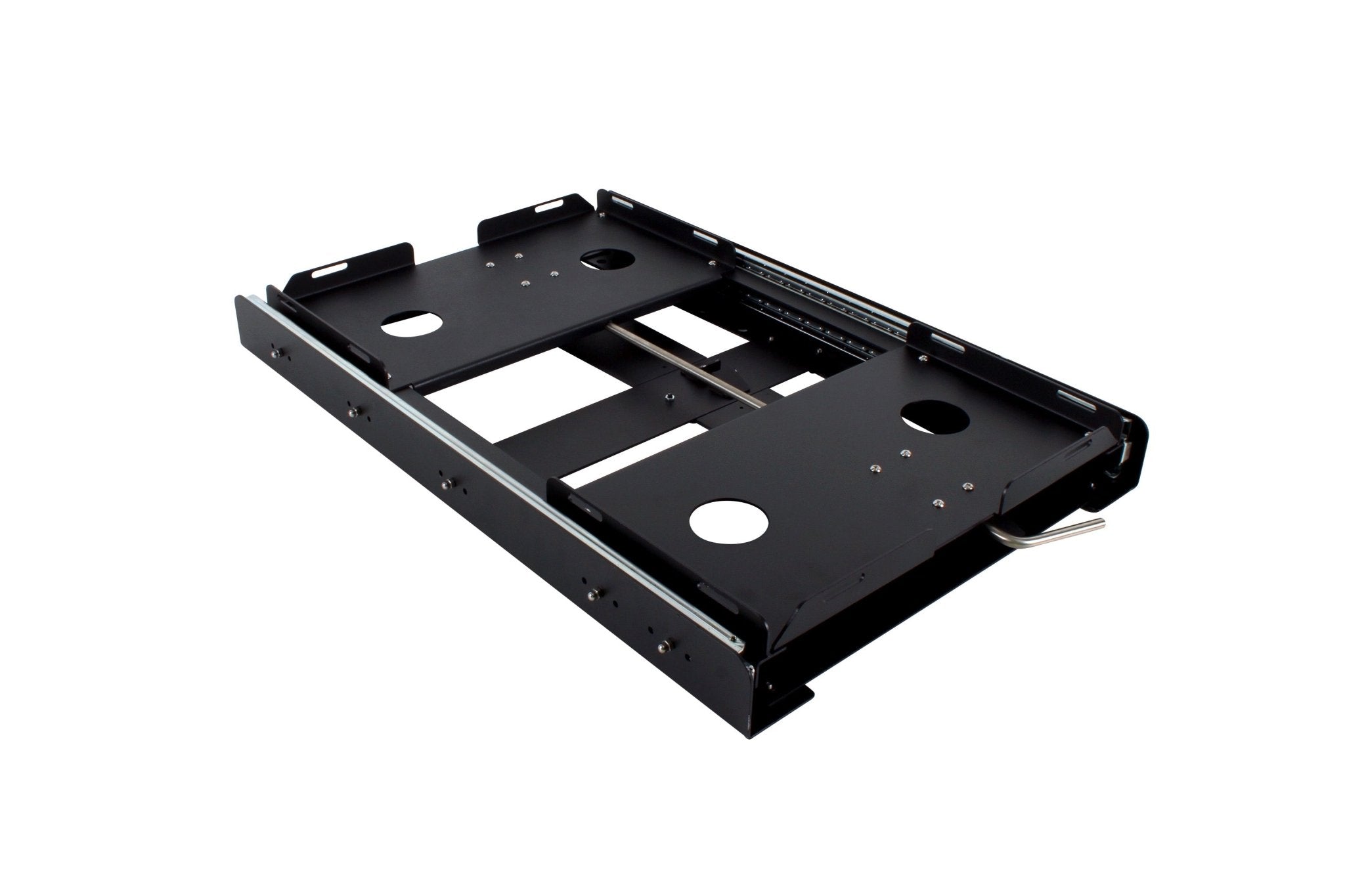 Car Fridge/Freezer Slide, Powder Coated, High Strength Bearing Drawer extends 100% from Base, 2 Straps included, Max Weight 125kg