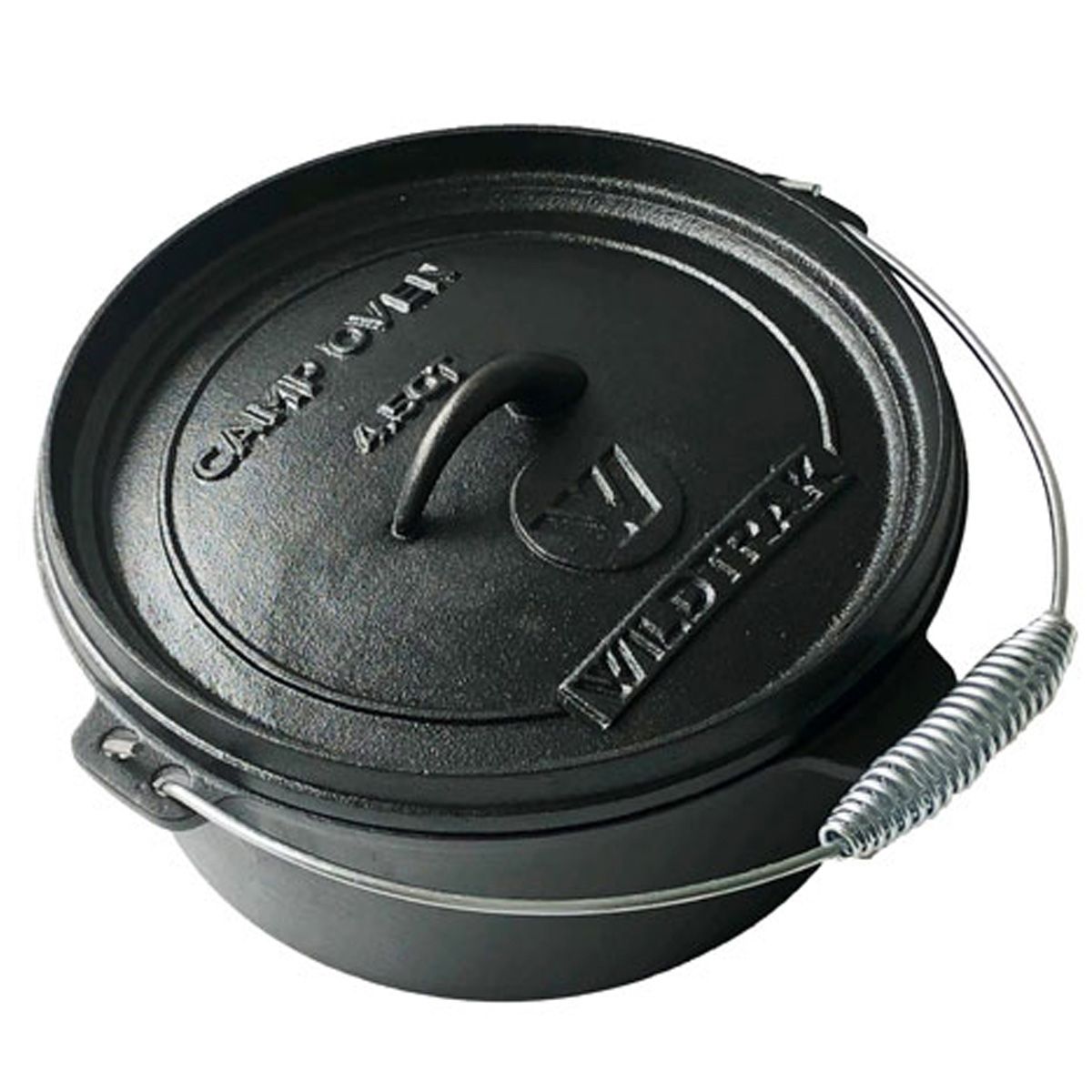 Cast Iron 4.5 Quart Heavy Duty Pre-Seasoned Round  Camp Oven with Lip and Handle