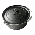 Cast Iron 9 Quart Heavy Duty Pre-Seasoned Round Camp Oven with Lip and Handle 31x16cm