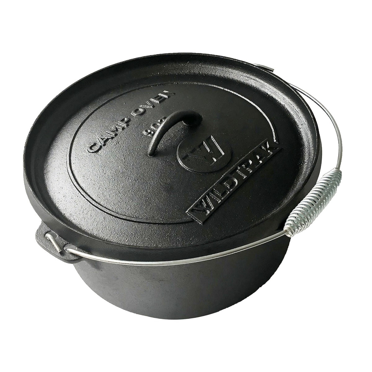 Cast Iron 9 Quart Heavy Duty Pre-Seasoned Round Camp Oven with Lip and Handle 31x16cm