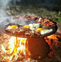 45CM CAST IRON CAMP FIRE GRILL PAN