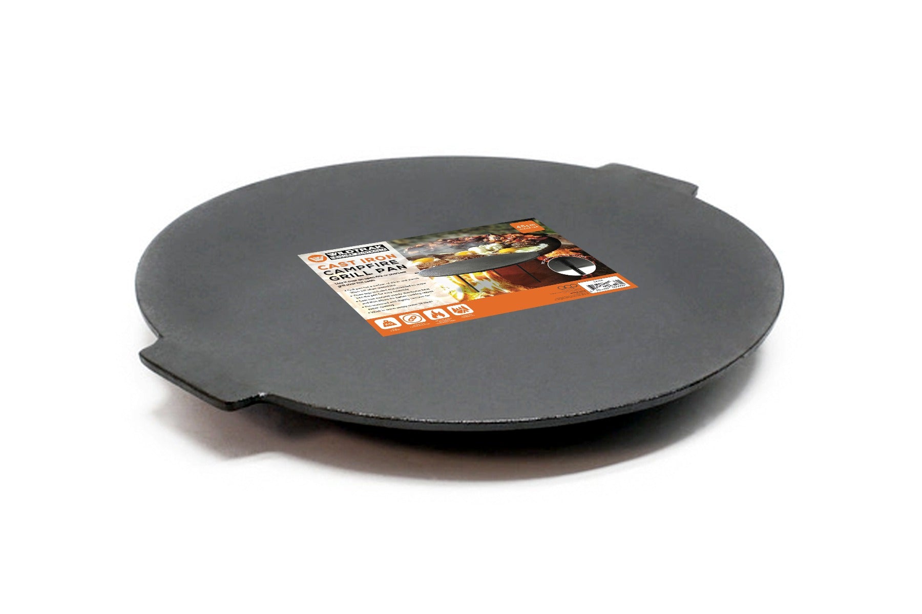 45CM CAST IRON CAMP FIRE GRILL PAN