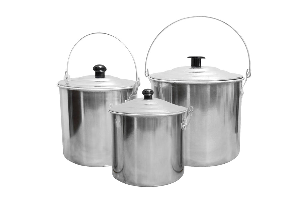 3 Piece Aluminium Billy Can Set with Handles