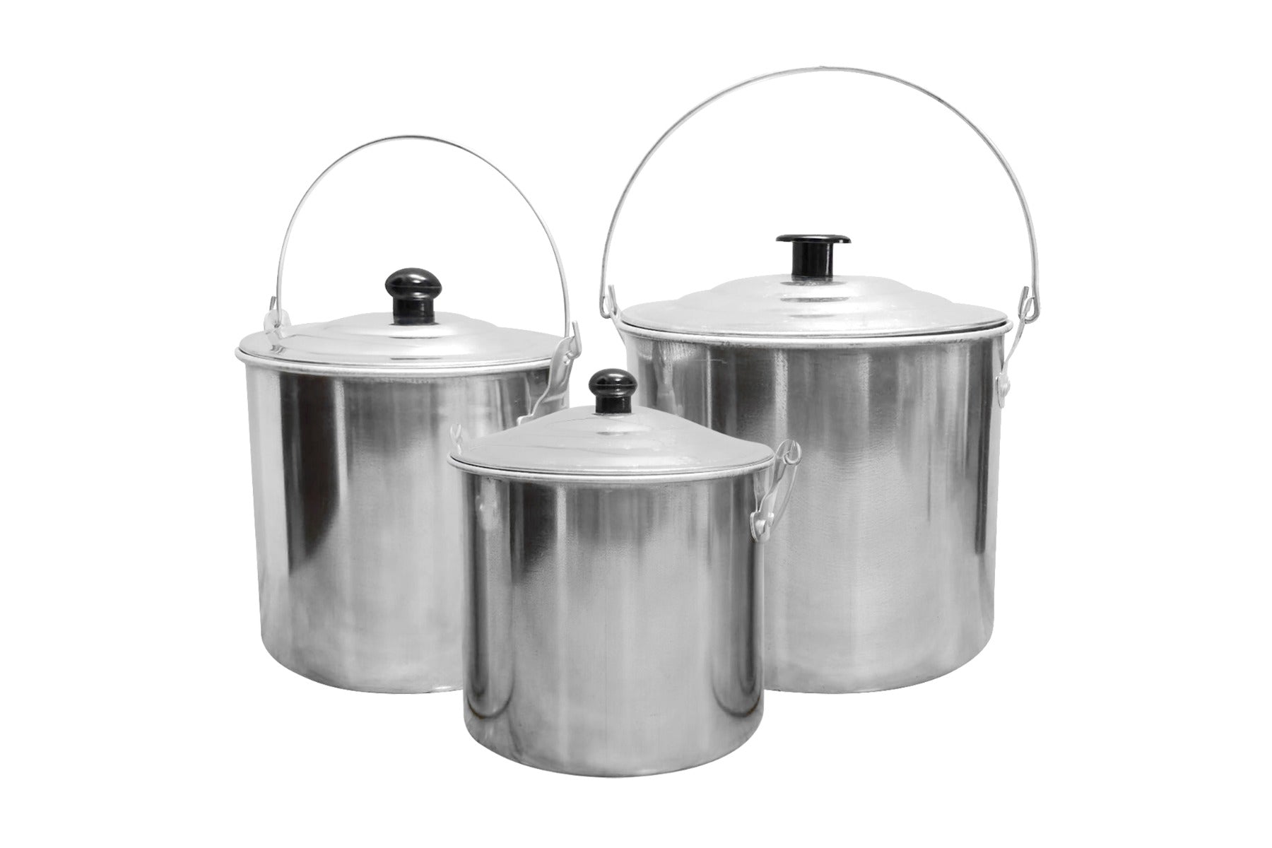 3 Piece Aluminium Billy Can Set with Handles
