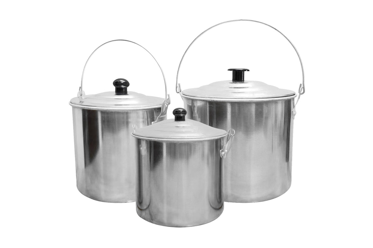 3 Piece Aluminium Billy Can Set with Handles