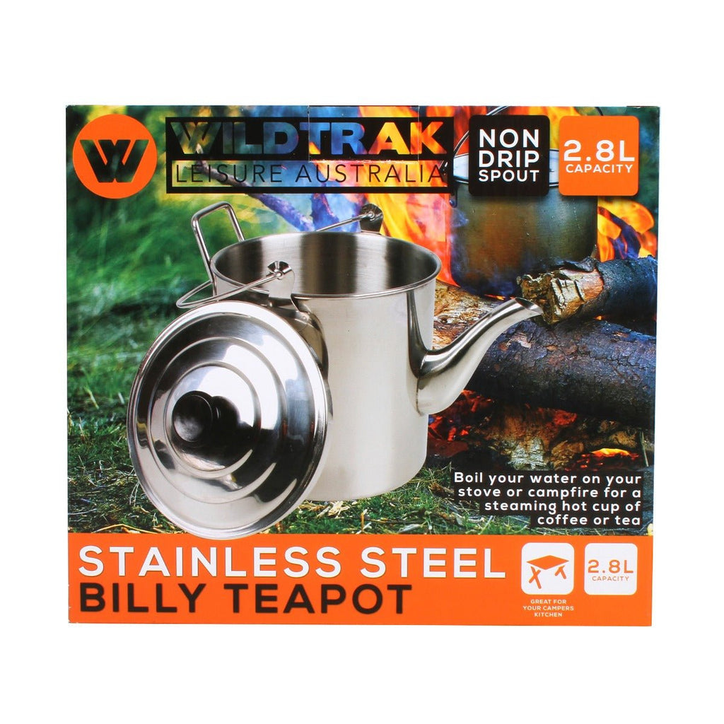 2.8L Stainless Steel Billy Teapot with Handle and Lid