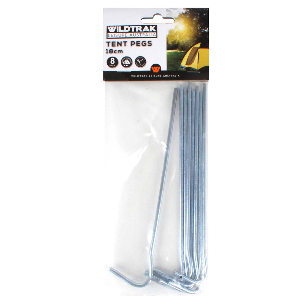 8 PACK 18CM TENT PEGS