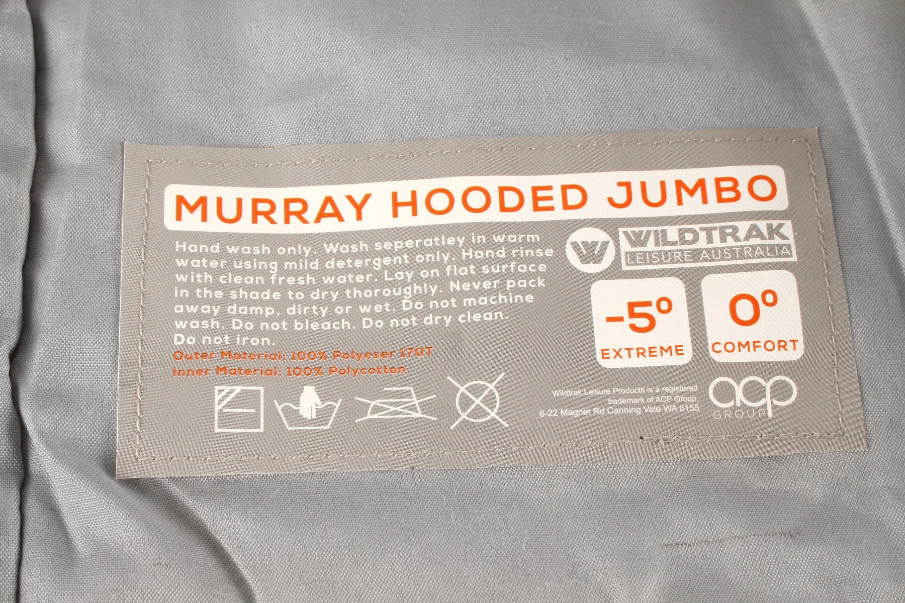MURRAY HOODED JUMBO SLEEPING BAG | 0 TO -5c