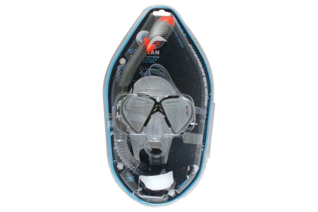 Hayman Adult Silicon Mask and Snorkel Set - Grey, Red or Blue