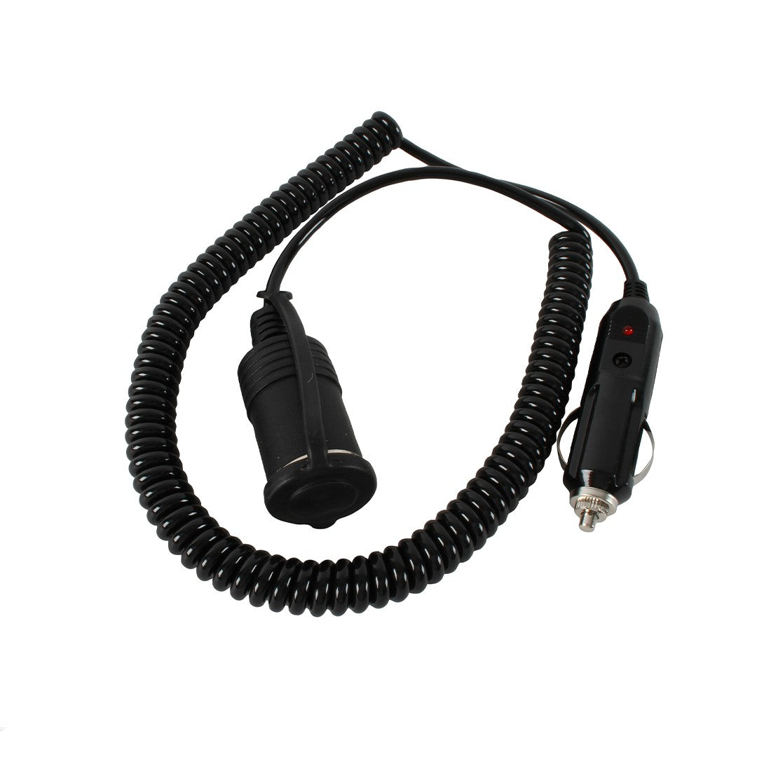 12V COILED EXTENSION LEAD WITH 15A SOCKET 3M